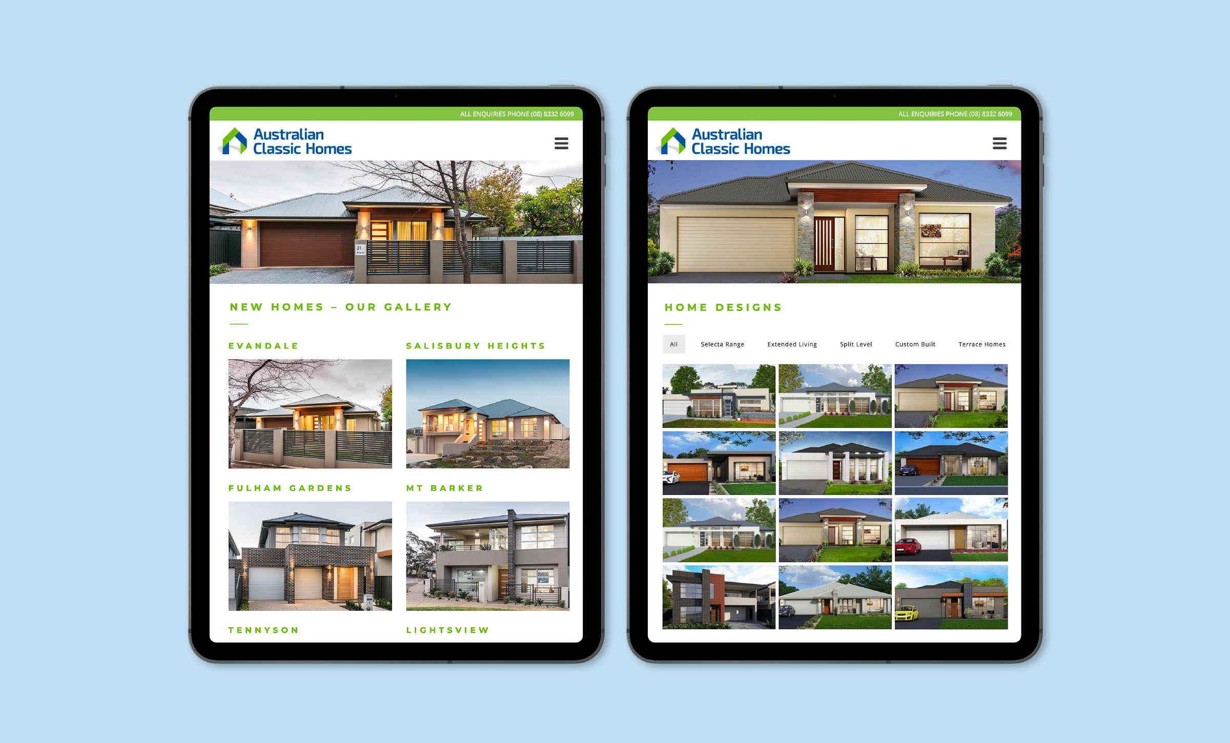 NRG Digital Australian Classic Homes Website Redevelopment