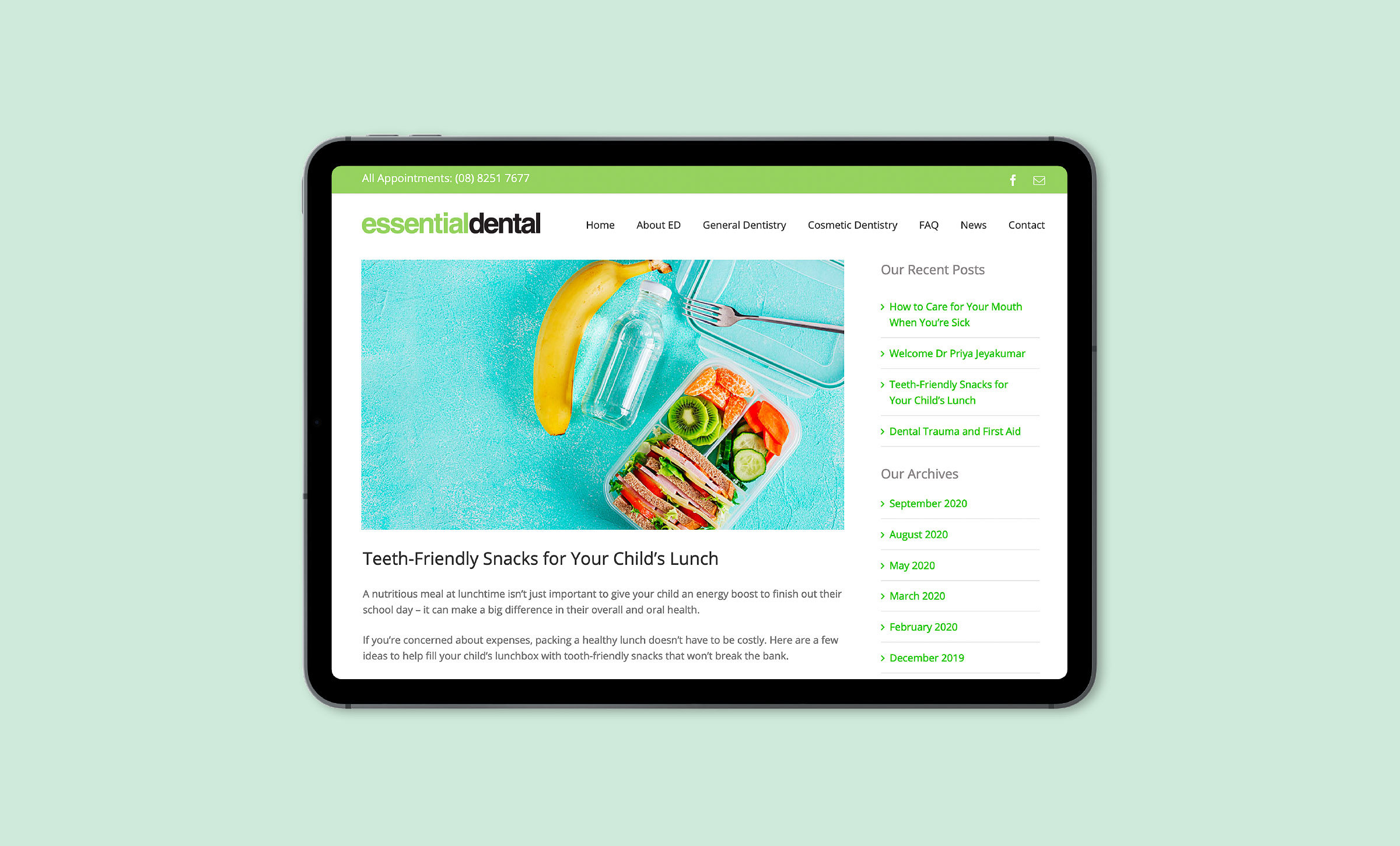 NRG Digital Essential Dental Website Development